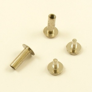 16mm Leather Joining Screw - Nickel Plated - 10pk